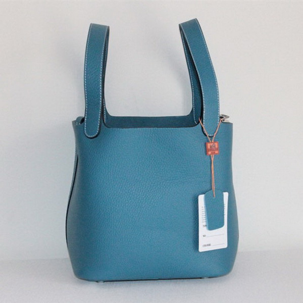 Fake & Replica Hermes Picotin Double Shoulder Bag Blue 509060